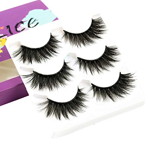 ALICE Pestañas Postizas 3D Faux Visón Pestañas Wispies 3 Par