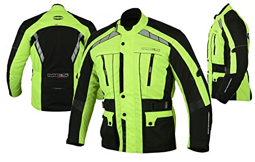 MBSmoto MJ-21 James Long Veste Cordura Racing Textile Vélo en Cuir avec Protecteur (Jaune, XL)