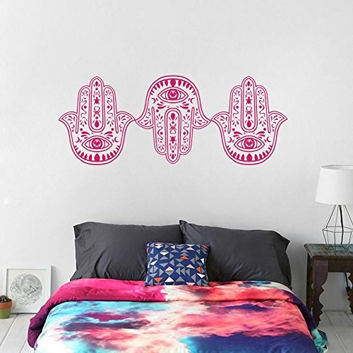 Vinyl Wandtattoo Hand der Fatima Hamsa Khamsa Vibes Gute Good Indisch Amulett Buddha Joga Zen Meditation Wandaufkleber Wandsticker Wanddekoration Fototapete Dekoration für Schlafzimmer M274 - 3