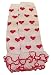 Baby Toddler Girl Winter Leg Warmers Bright Pretty Cute Design - Hearts (White with Pink Hearts)