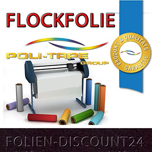 (EUR 25,80 / Quadratmeter) FLOCKFOLIE Black 502 - 700 BÜGELFOLIE TOP ! Preistip Flex Flock 1 M x 50 cm