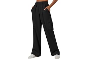 TACNISEYW Joggers Women, Straight Wide Leg Sweatpants Elastic High Waisted Cargo Trousers Womens Baggy Jogger Tracksuit Bottoms with Pockets Casual Jogging Pants Sports Trouser for Yoga Fitness Gym Lounge Wear