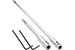 Treki 2PCS Extensión de Broca Forstner Extralarga Extensión Larga para Brocas con Llave Hexagonal 150mm/300mm Prolongación para Brocas Forstner para Perforaciones Profundas