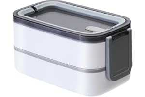 feyiubmen Contenitore per il pranzo con 3 scomparti, adatto al microonde, in acciaio inox, adulti, in metallo, a prova di perdite, senza BPA, per il pranzo