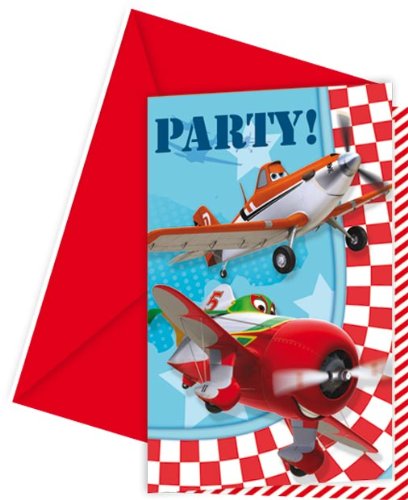 101-teiliges * DISNEY PLANES * PARTY SET für Kindergeburtstag mit 6-8 Kinder: Teller, Becher, Servietten, Einladungen, Partytüten, Tischdecke, Luftballons, Luftschlangen u.v.m. // Geburtstag Party Kinderparty Kinderfest Kinder Fete Monster Disney Pixar - 6