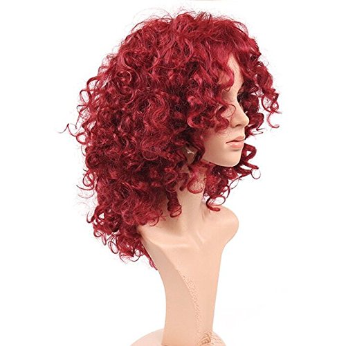 Royalvirgin Art und Weise Rihanna Peluca reizend volle Kappen-Haar-Perücken-kurze verworrene lockige rote Perücken-synthetische Haar-Perücke für Frauen - 3