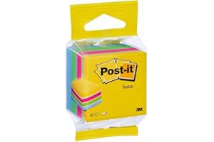 Post-it 2012MUC karteczki samoprzylepne w kształcie kostki mini, 51 x 51 mm, 400 kartek, ultragelb/różowy/zielony/niebieski
