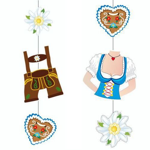 Hängedekoration 75 cm Lederhose oder Dirndl Oktoberfest Girlande
