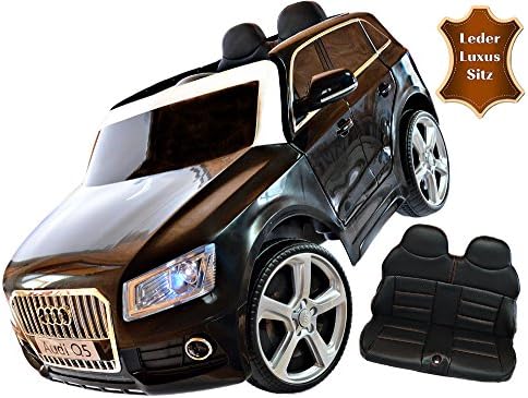 Ride-On 12 V Electric EVA Rubber Wheels Audi Q5 Leather Car Seat for Passenger Motor Electric Car 2.4GHz Control Black