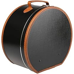 Lierys étui à chapeau rond noir - 40 cm x 21 cm - boîte à chapeau avec imitation cuir - avec serrure - valise pour les chapeaux - également comme décoration pour l'appartement