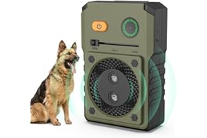 BUBBACARE Dispositif Anti Aboiement Chien, Ultrasons Anti Aboiement pour Chien avec 3 Modes, 50 Pieds Boitier Anti Aboiement, Dispositif Anti-aboiement Aonique Étanche IPX4 pour l'extérieur et l'intérieur