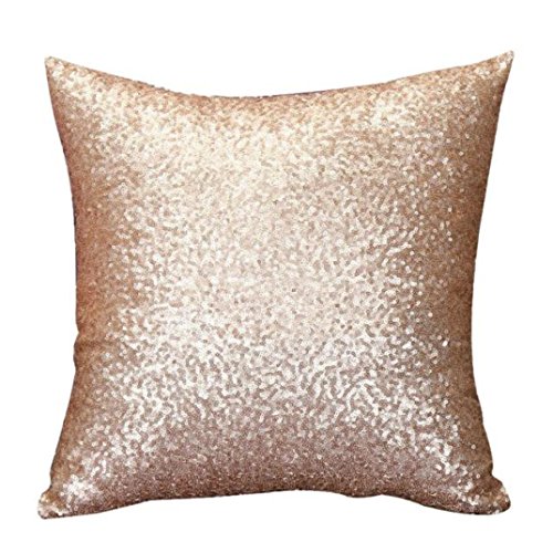 Lanspo Solid Color Glitzer Sequins Throw Kissenbezug Cafe Shop Car Bed Sofa Home Decor Kissenbezüge 45x45cm (Gold) - 2