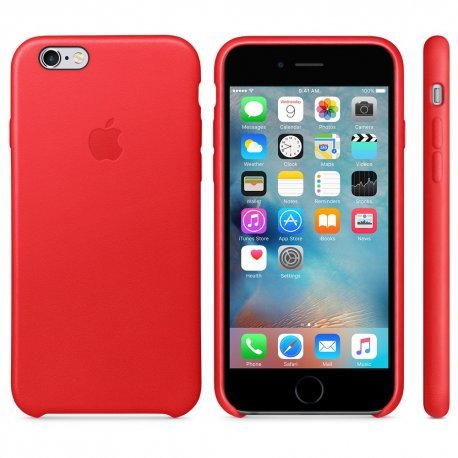 Apple Leather Back Cover Case for iPhone 6S - Red