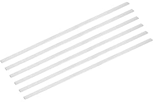 sourcing map 6 Pcs Square Aluminum Flat Bar, 3/32" (3mm) Thick x 3/8" (10mm) Width x 16" (406.4mm) Long 6061 Aluminum Flat Plate Solid New Mill Stock Silver for Industrial Building