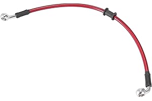Motoforti Tubo flessibile idraulico per freno e frizione, universale, 40 cm, per moto, in acciaio inox intrecciato, colore: rosso
