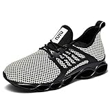 Superleichtes Material WateLves Herren Laufschuhe Fitness stra?enlaufschuhe Sneaker Sportschuhe atmungsaktiv rutschfeste Mode Freizeitschuhe(beige,42 EU)