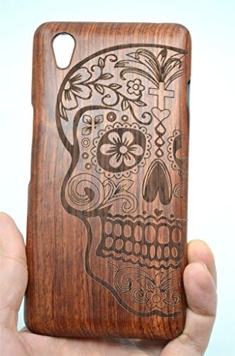 OnePlus X Case, Wood Collection(TM) Wood Case for OnePlus X ( Rose Wood Skull)- Wood Collection(TM) Handmade Wooden Case and Cover for Your Smartphone and Tablet