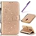 Produktbild Galaxy S9 Plus Hülle,Galaxy S9 Plus Leder Hülle,Galaxy S9 Plus Tasche Schutzhülle,Galaxy S9 Plus Hülle Flip Bookstyle Wallet Brieftasche Leder Schutzhülle Hülle,HMTECH Galaxy S9 Plus Hülle Glitzer Bling Diamant Schmetterling Blumen Flower Prägung Muster PU Leder Ledercase Flip Tasche Wallet Schutzhülle Soft Silikon Magnetverschluss Etui Tasche Handytasche Hülle mit Standfunktion und Kartenfächer Tasche Wallet Case für Samsung Galaxy S9 Plus,Diamond Butterfly:Gold