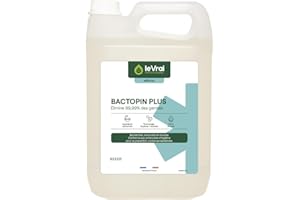 LE VRAI PROFESSIONNEL - Bactopin Plus Prêt à l’Emploi - Détergent Désinfectant Tous Sols - Bactéricide, Virucide, Levuricide - Parfum Pin des Landes - Fabrication Française - Bidon 5 L