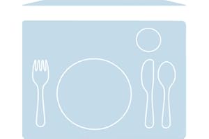 KIDS HOUSE Montessori Set de Table pour Enfant, Plastique, Lavable – Bleu Bébé