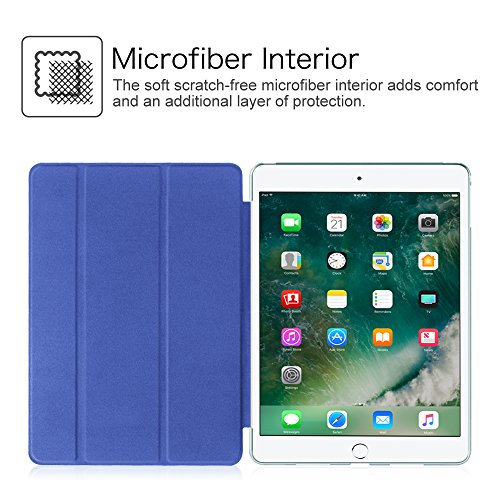Fintie iPad 9.7 Zoll 2017 Hülle – Ultra Slim Superleicht Schutzhülle mit Lichtdurchlässig Rückseite Abdeckung Smart Cover Case Tasche mit Auto Schlaf / Wach und Standfunktion für Apple iPad 2017 Neue Modell, Blau - 8
