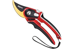 MIJOVA Garden Shears, Secateurs for Gardening Heavy Duty with High Carbon Steel Blades, Best Garden Pruner Scissors, Professional Gardening Hand Tools, Pruning Shears for Plants, Hedges and Flowers