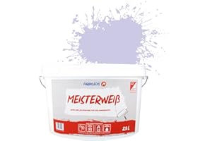 Farbklecks24 Meisterweiß Color (versch. Farben) Innenfarbe, Wandfarbe, Deckenfarbe, Deckkraft Klasse 2, Nassabrieb Klasse 3 (2,5L, Lila 2-1)