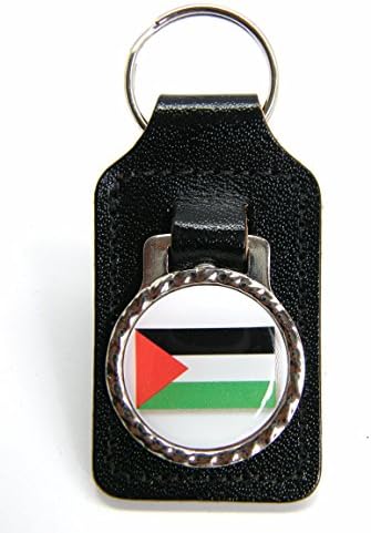 Wexford LionPalestine Flag Black Leather Keyfob