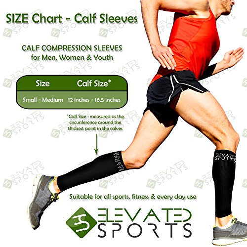 Waden Kompressionsstulpen für Läufer – von Elevated Sports – Calf Sleeve/Compression Socks/Beinlinge – RICHTIGE & ECHTE GRADUIERTE KOMPRESSION – für optimale Regenerations- und Leistungsfähigkeit – maximale Stabilität für die Wadenmuskulatur zur Verletzungsprophylaxe – lindert Schienbeinkantensyndrom – garantierte Zufriedenheit - 7