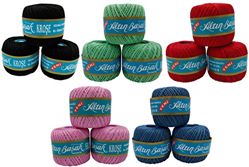 3 x 50 Gramm Häkelgarn, 100% Baumwolle merzerisiert, 150 Gramm Filet – Garn, Farben zur Auswahl (petrol blau) - 2
