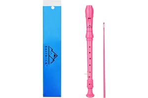EastRock Flauto Dolce Soprano C Key Recorder Strumento tedesco a 3 pezzi per principiante Studente Rosa