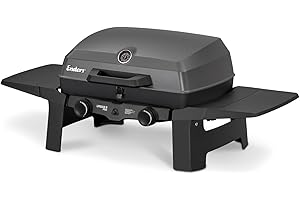 Enders® Gasgrill Urban II Pro, Tischgrill, Grillen-, Kochen- und Backen Funktion, 2 Brenner Edelstahl, mit Grill-Thermometer, Balkon-, Camping-Grill, Aluguss-Gehäuse, Gusseisen-Rost, #2062