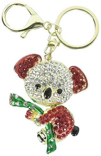 Cooplay - Adorable llavero dorado de koala con cristales Rhinestone, hermosos accesorios, el mejor regalo para mujer o para el bolso