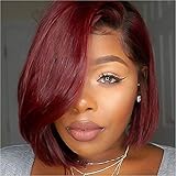 4.The cap of Human Hair Lace Front wigs with adjustablestraps and combs,so easy to wear.