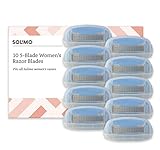 Amazon Brand - Solimo 10 Replacement 5-Blade cartridges for Women