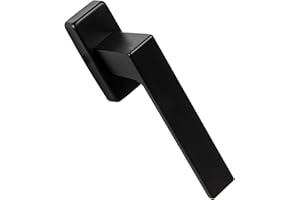 Gedotec Maniglia per porta in alluminio - Maniglia per finestra nera Oliva per finestra su rosetta ovale | 1 pezzo Oliva per persiana ad anta-ribalta senza cilindro di chiusura | PUSH 1317