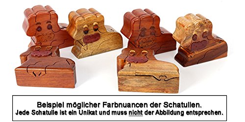 Holz Puzzle Schatulle Mond groß Holzschatulle Schmuckkästchen Schmuckschatulle Handgefertigt Unikat - 3