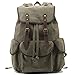 Produktbild AcTopp Vintage Retro Rucksack Unisex für Schule Uni Beruf Notebook Sport Wandern Schulrucksack aus Leder und Canvas für Outdoor Grün