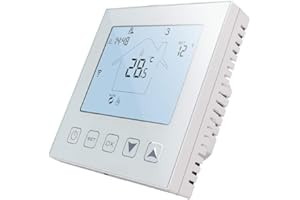 KETOTEK Thermostat Connecté WiFi Chauffage au Sol Electrique 16A Alexa Google Assistant Compatible avec Sonde, Programmable Thermostat d'ambiance Plancher Chauffant Electrique 220V