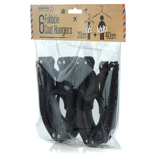 18 Zusammenklappbare Kleiderbügel für Reisen schwarz 40 cm Hangerworld - 3