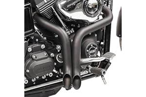 CRAFTRIDE Tubo de Escape compatible con Harley Davidson Dyna Street Bob 06-17 Drag Pipe negro