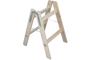 Systafex® Leiter Doppelstufenleiter Stehleiter Trittleiter Klappleiter Klapphocker Holzleiter 2x2 Stufen Höhe 0,65m Trittstufe