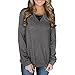 Produktbild Moonuy Damen Long Sleeve Pullover Frauen Solide Hohl Zurück Spitze Insert Nähen Lose Freizeit O-Neck Rundkragen Herbst Pullover Tops Bluse (EU 36 / Asien M, Dunkelgrau)
