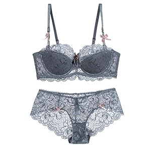 Varsbaby Conjunto de sujetador de mujer Soft Cup Lace Underwear Set