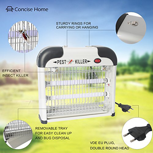 Concise Home 12W UV INSEKTENVERNICHTER, SCHNELL, EINFACH, CHEMIEFREI, Schädlingsbekämpfung, Mückenabwehr, Insektenabwehr u. Insektenlampe in einem, GEGEN alle fliegenden INSEKTEN … - 3