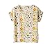 TOPTIE Women's Short Sleeve Chiffon Top T-shirt Blouses, Various Design - Stripe,M