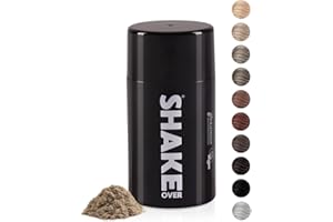 ‎SHAKE OVER SHAKE OVER Veganes Streuhaar zur Haarverdichtung, mit Zink angereicherte Fasern, hochwertiges Schütthaar, Made in Europe (12 g, MEDIUM BLONDE)