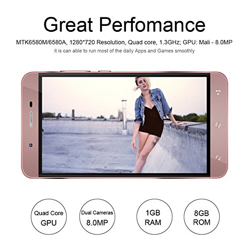 KivorsÂ® Smartphone Mate 9 Plus Android 5.1 Handy mit 6.0 IPS Zoll IPS Display (1280*720) Dual SIM 1G RAM 8G ROM Quad Core