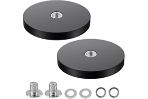 BEATIFIC 2 magneti al neodimio gommati, diametro 88 mm, magneti rotondi in gomma, forti magneti gommati, antiscivolo, con filettatura interna M6, portata 55 kg, per viti occhiello o ganci