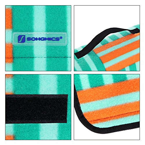 Songmics 200 x 200 cm XXL Picknickdecke Fleece wärmeisoliert wasserdicht mit Tragegriff GCM72R - 4